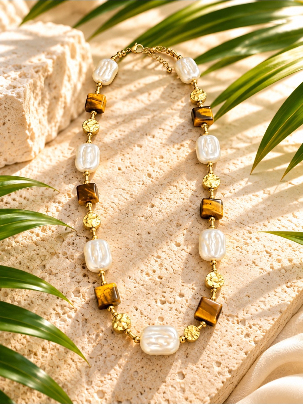 🆕❤️❤️MOP and Tiger Eye Beaded Necklace - Women Jewelry